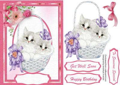 Cute Little Kittens in a Basket 