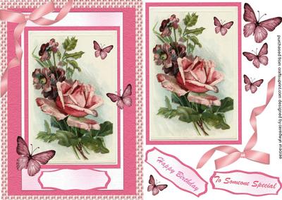 Beautiful Roses and Butterfly