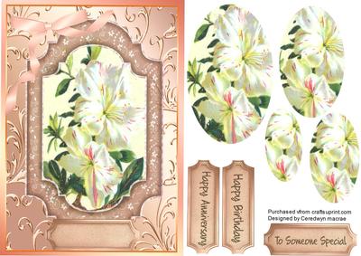 Lovely White Flowers on a Ornate Frame ( Pyramide)