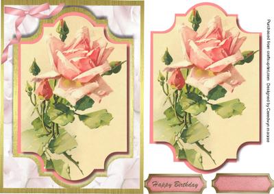 Beautiful Rose on Ornate Plaque 