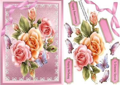 Lovely Rosy Glow and Butterflys