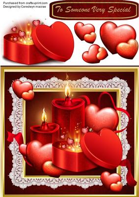 Lovely Glowing Candles and Hearts 