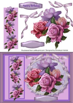 Lovely Roses on a Lace Oval