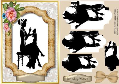 Lovely Silhouette Lady , Pyramid .