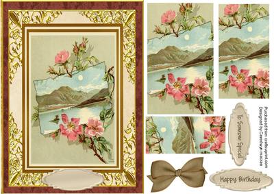 Beautiful Vintage Lake Scene , Pyramid