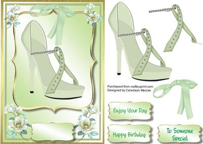 Lovely Green Dianomd Studded Shoes
