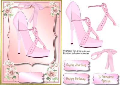 Lovely Diamond Studded Pink Shoe 