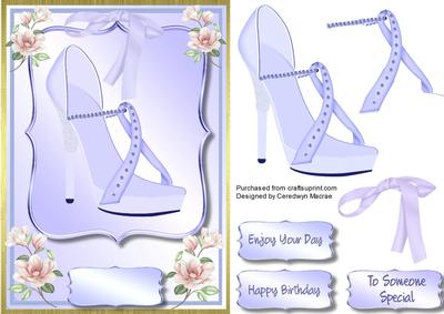 Lovely Diamond Studded Blue Shoe 