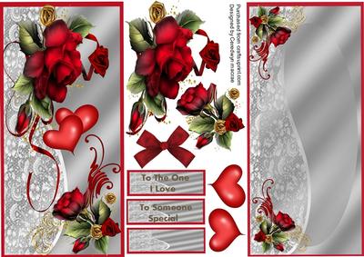 Lovely Valentine D.l Card with Incert 