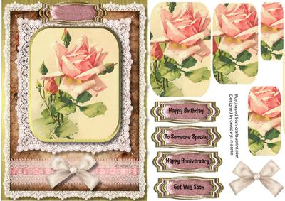 Beaqutiful Vintage Lace and Roses ( Pyramid )