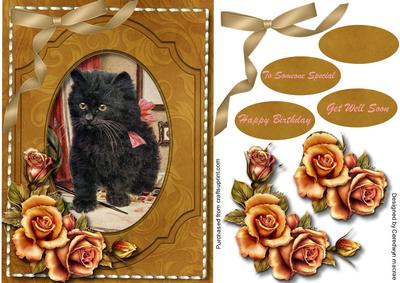 Lovely Vintage Black Kitten 