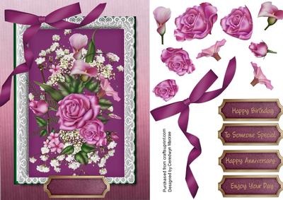 Pink Delight Roses on Lace 