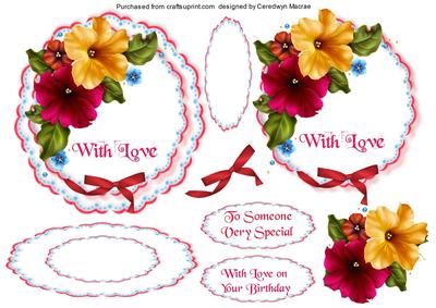 Lovely Easel or Topper Card Front 