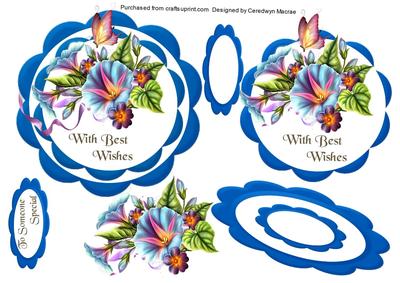 Morning Glory Easel or Topper Card