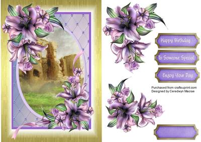 Beautiful Lillies in Gold Frame 