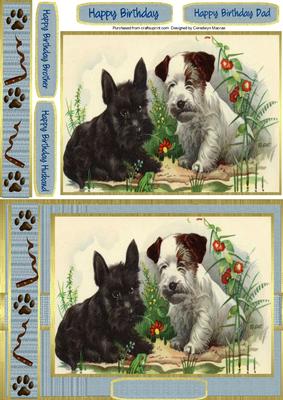 Two Cute Dogs Watching the Frog 
