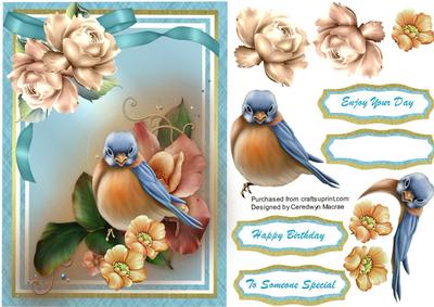 Beautiful Precious Birdie in the Roses 