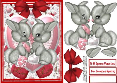 Be Mine Lovely Valentine Bunnies 