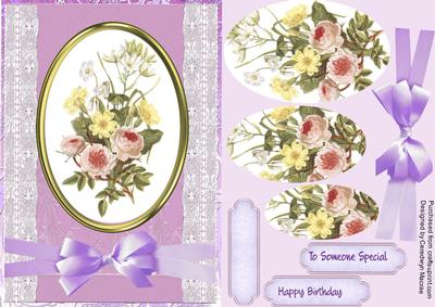 Lovely Pompom Rose and Primroses (pyramid)