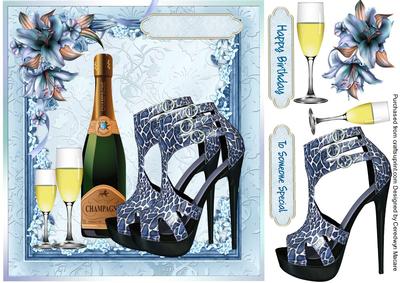 Lovely Shoes, Champagne and Flowers