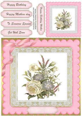 Lovely Roses in a Scalloped Frame