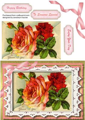 Beautiful Roses on Lace 