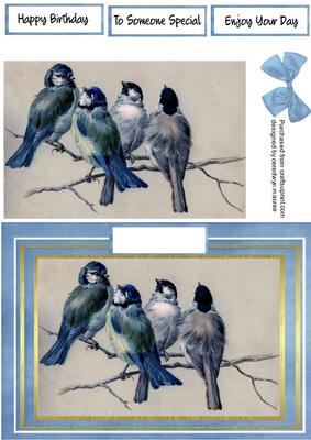 Lovely Blue Birds on a Branch