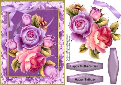 Lobely Pink and Lilac Roses 