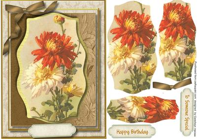 Beautiful Flowers on a Ornate Plaque