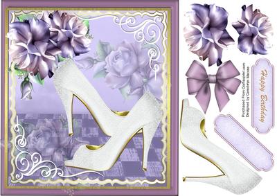Beautiful White Glitter Shoes and Roses 