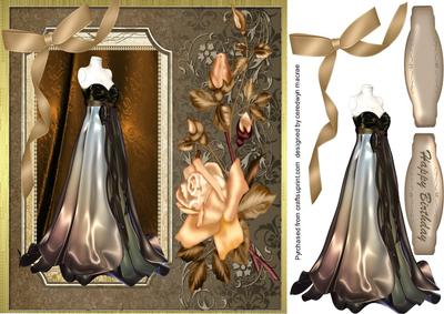 Beautiful Dress and Golden Roses 