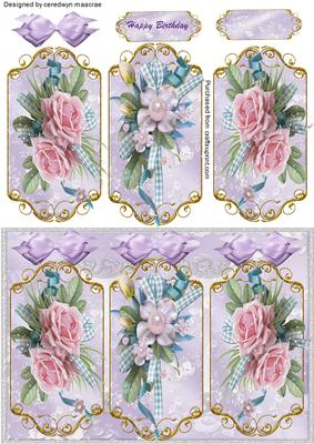 Lovely Trio of Pink Roses (triptych )