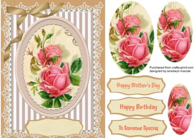 Lovely Vintage Roses and Fine Lace , ( Pyramid )