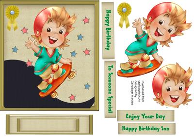 Lovely Easel or Topper 2, Skater Boy 