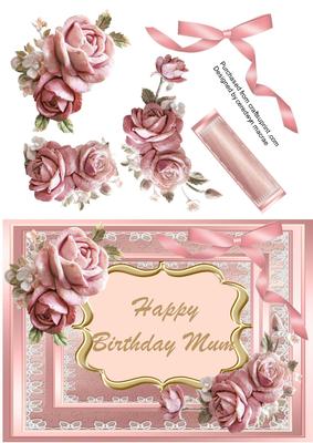 Lovely Pink Roses for Mum's Birthday 