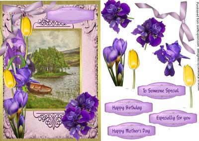 Beautiful Tranquill Lake and Spring Flowers
