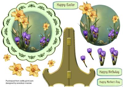Lovely Plate with Daffodills and Crocus