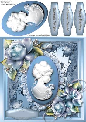 Beautiful Blue Cameo and Porceline Roses