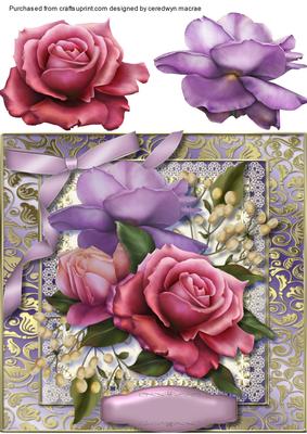 Beautiful Roses on Lace and a Gilded Frame