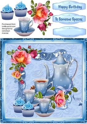 Beautiful Time for Tea in Blue 
