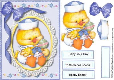 Cute Little Duck in His Sailor's Outfit.