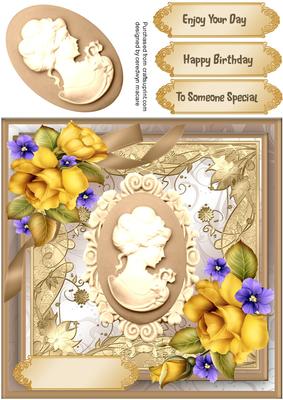 Lovely Cream Cameo and Yellow Roses 
