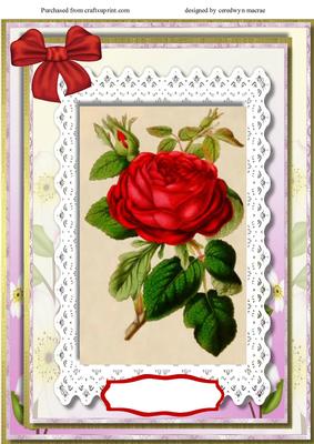 A4 Beautiful Roses on Battenburge Lace 