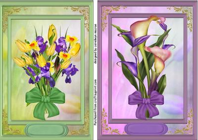 Two Beautiful Floral Flowers Toppers 