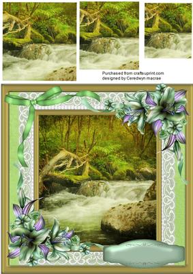 Beautiful Winter Lillys at the Waterfall, (pyeamid )