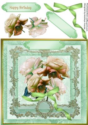 Beautiful Bohemian Roses in a Ornate Frame 