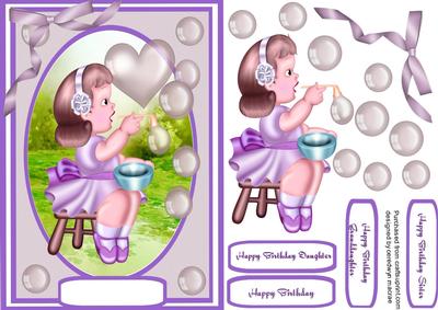 Lovely Little Bubble Blowing Girl 