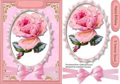 Lovely Rose in a Lace Frame 