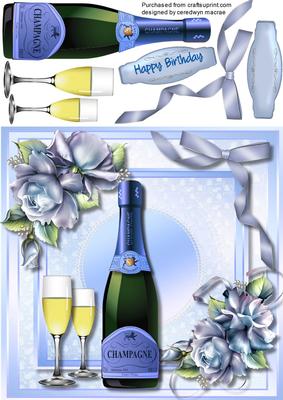 Blue Champagne and Roses 