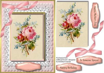 Beautiful Tapestry Rose on Stunning Lace 